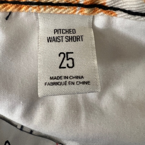 BDG Urban Outfitters Pitched Waist Shorts Size 25 Orange Blue Retro Print NWOT - Picture 5 of 9